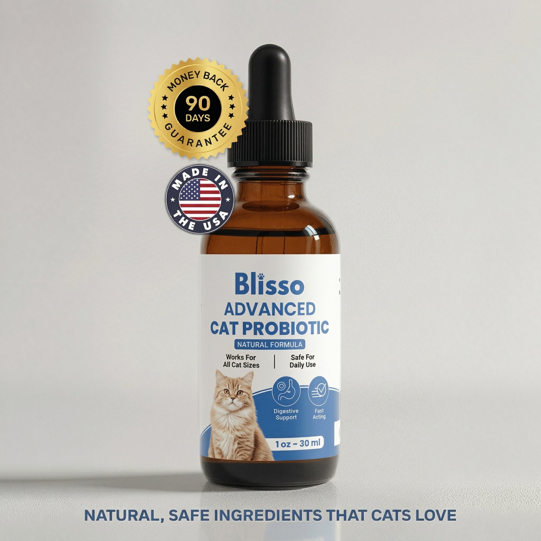 Happy cat showing fast results